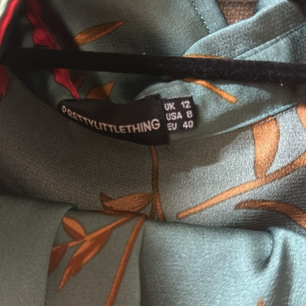 Floral cigarette pant matching blouse set - Picture 5 of 6